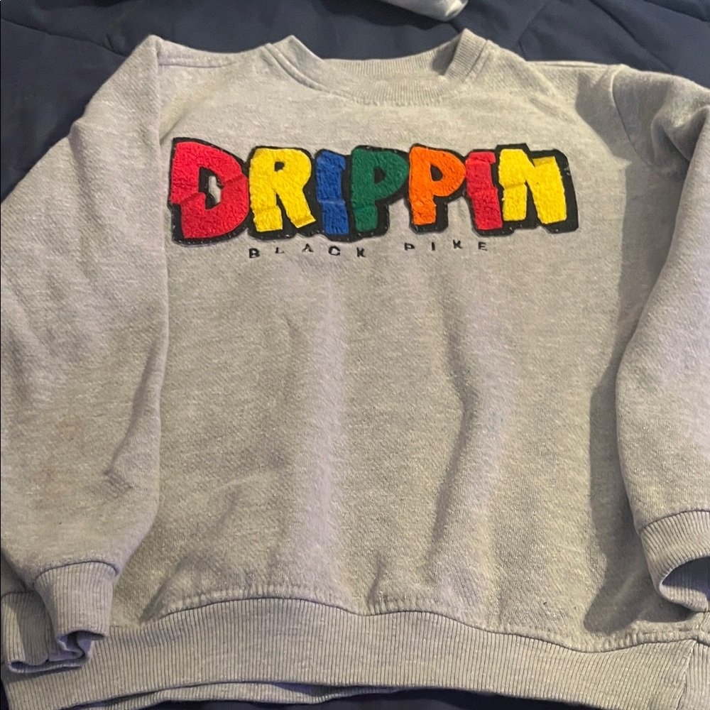 Drippin Kids Matching Set - Gray with Multicolor Design